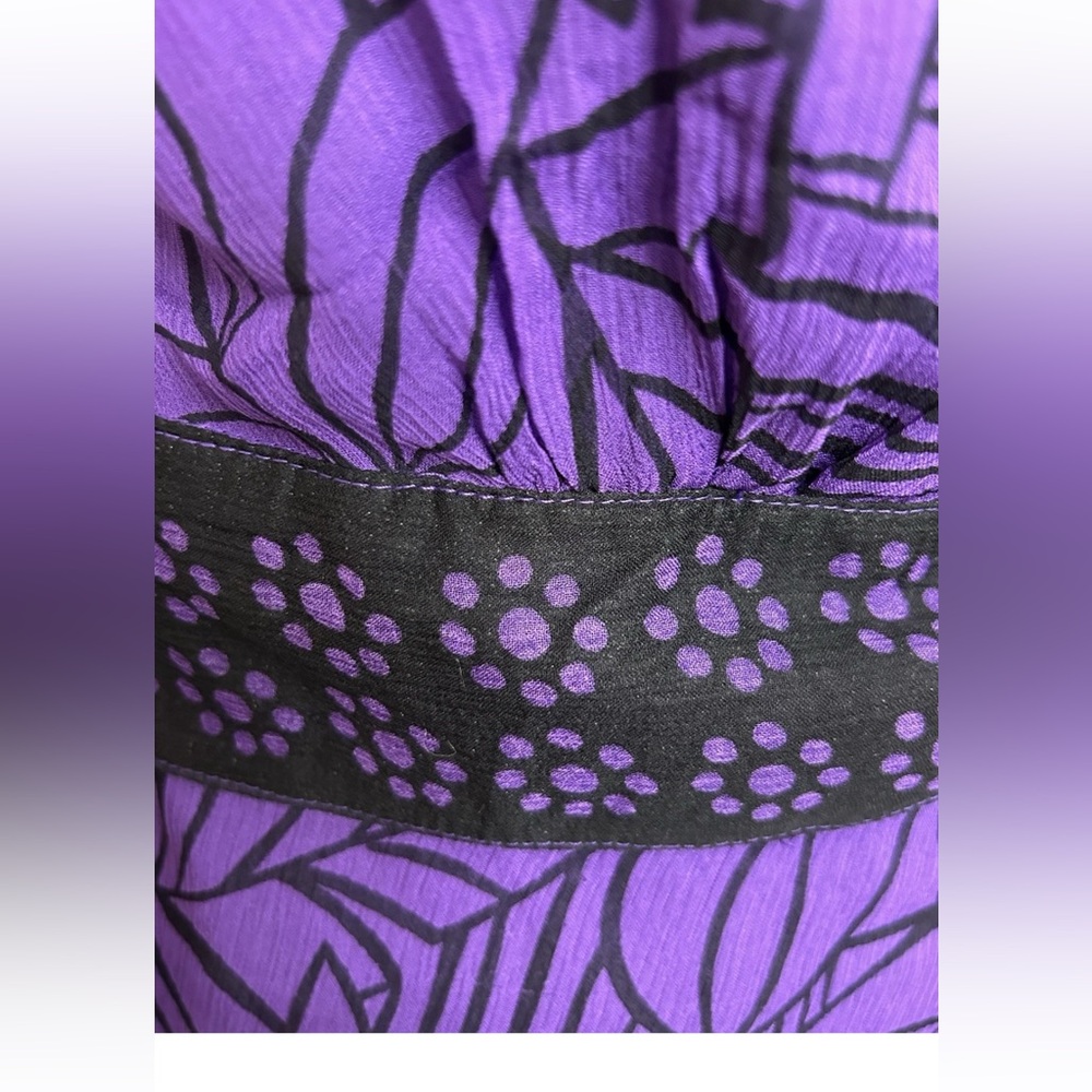 Silkland 100% silk fully lined purple/Black kimono style wrap blouse size small - Picture 4 of 12